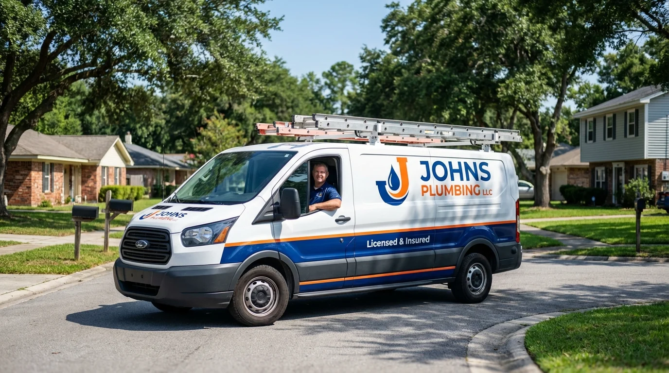 Johns Plumbing LLC service van in Le Sueur, MN